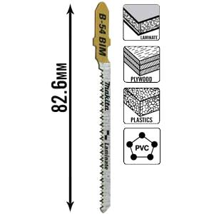 Пилки по ламинату для электролобзиков 59 мм (криволинейный рез), 5 шт B-54 Super Express, MAKITA, B-10986